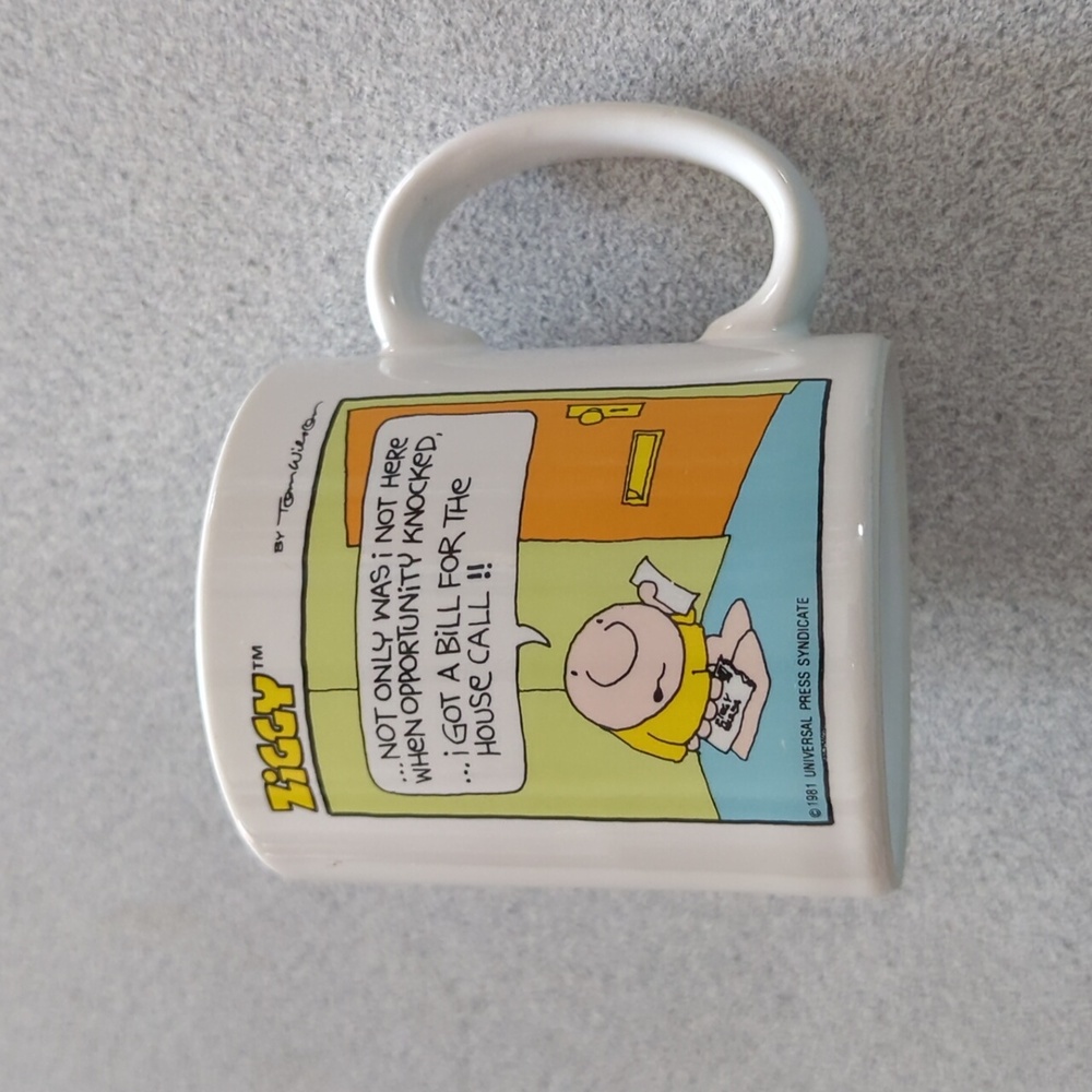 Vintage 1981 Ziggy Universal Funny Coffee Mug  Stoneware Japan Cute Comic Strip